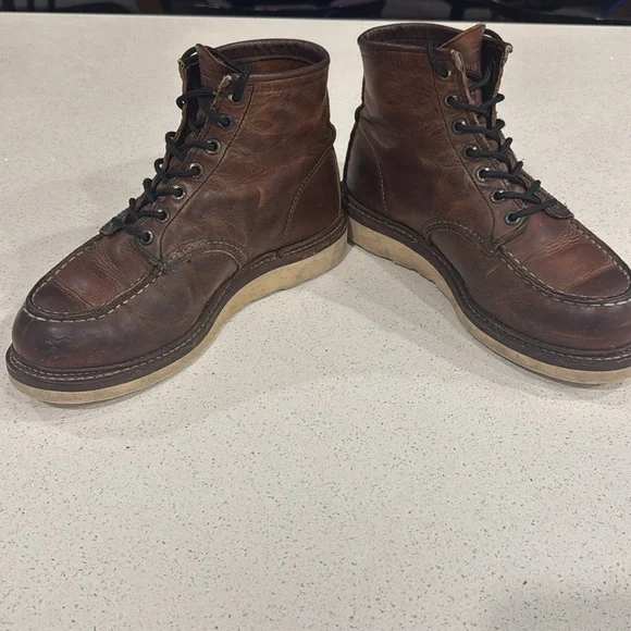 REDWING BOOTS - 1907 MOC TOE COPPER ROUGH & TOUGH LEATHER - Sz 8D - Picture 7 of 7